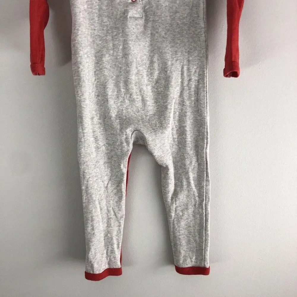 Disney Store Baby Size‎ 18-24 Months Gray Red Long Sleeve Mickey Mouse Pajamas